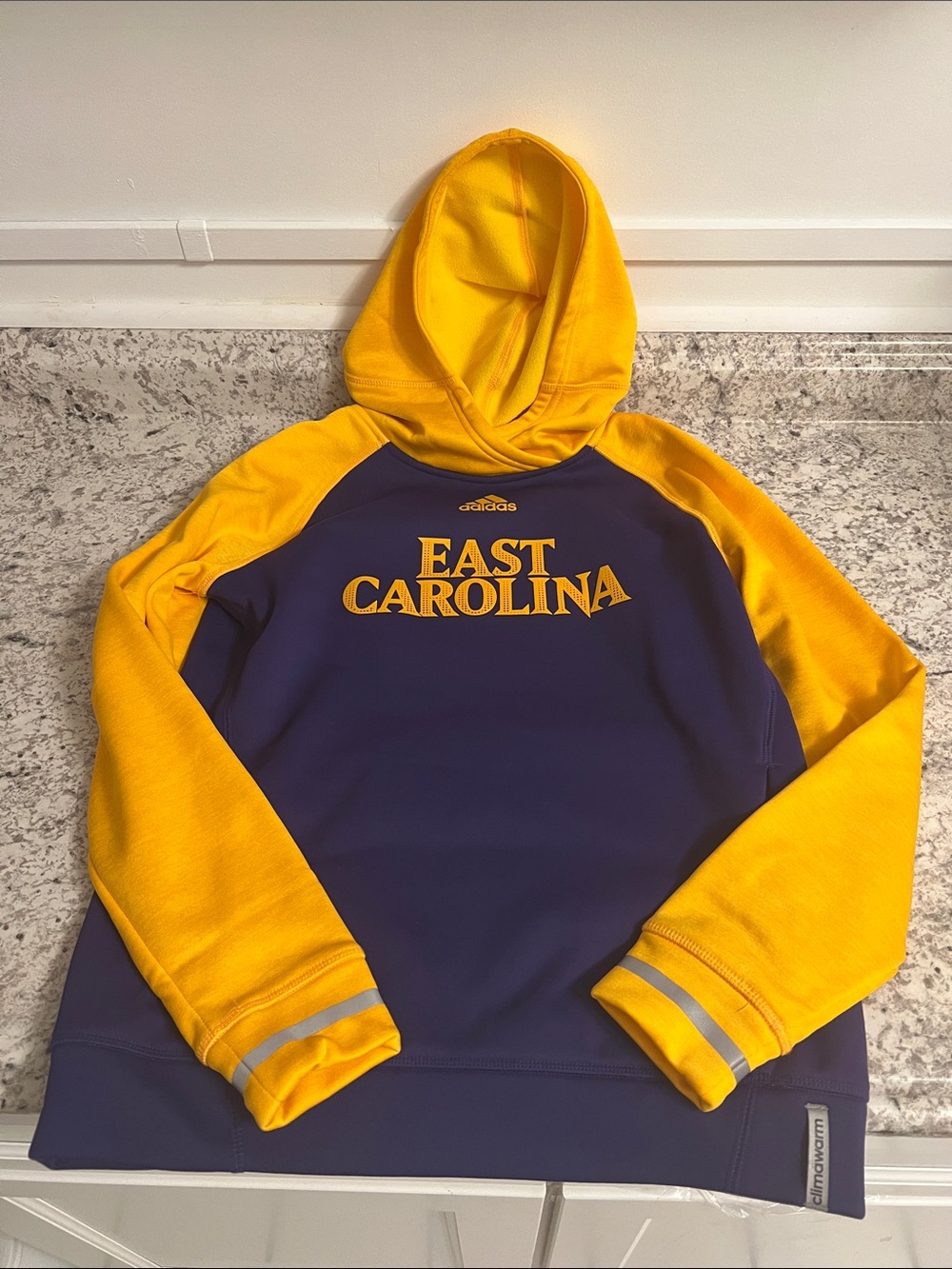 adidas East Carolina Crewneck Sweatshirt in Purple and Gold
